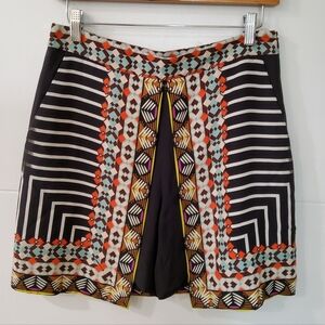 Geometric Patterned Black Skirt